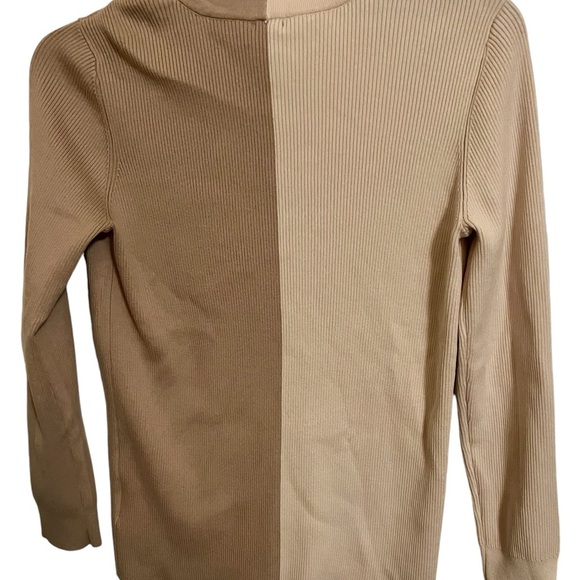 Anne Klein Womens Colorblock Ribbed V-Neck Cardigan Sweater - Picture 4 of 4